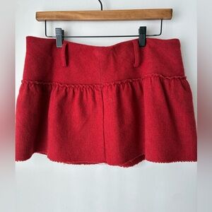 Vintage American Eagle Skirt Women’s 8 Low Rise Micro Mini Skirt Red Ruffled Y2K